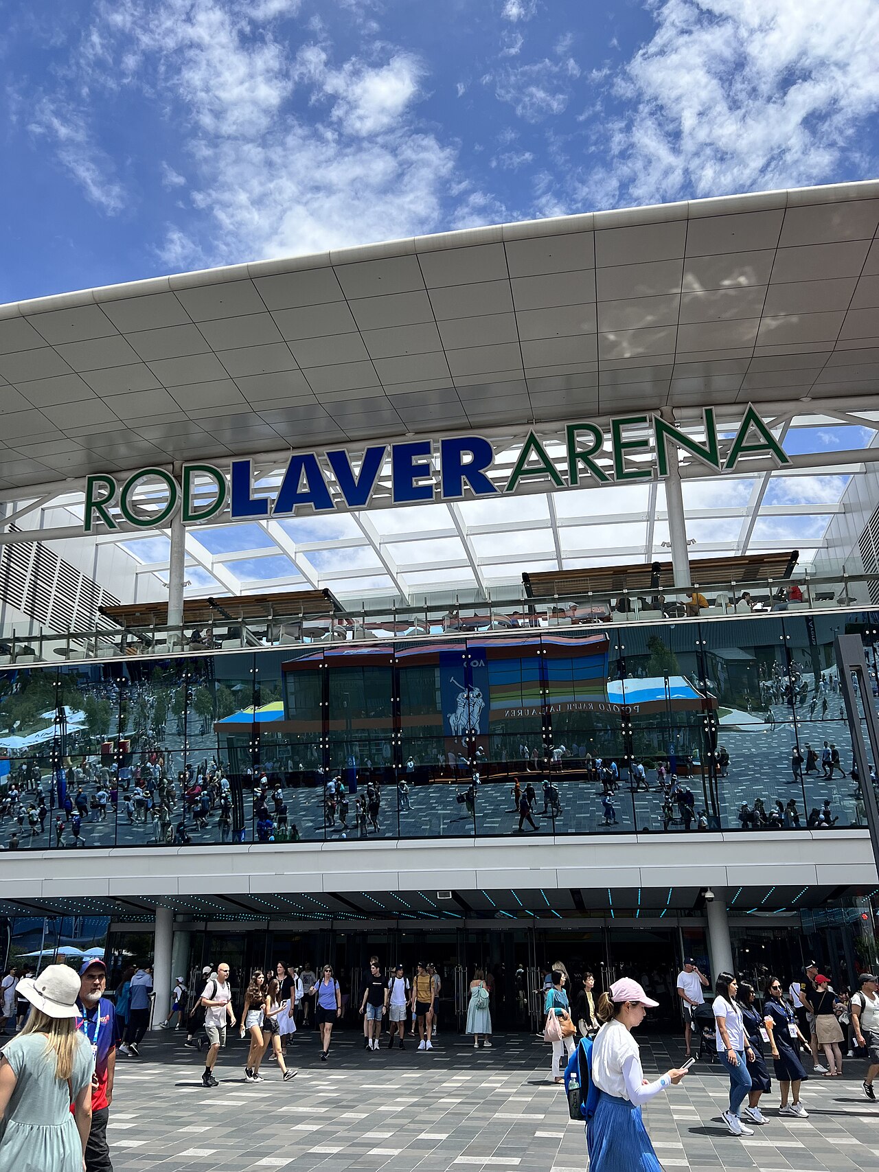 Rod Laver Arena entrance during the 2023 Australian Open